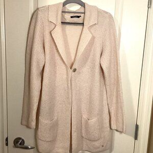 Olsen Women's Long One Button Cardigan Size S/M Pockets Soft Warm Cottage Core